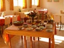kibbutz's homey dining room
